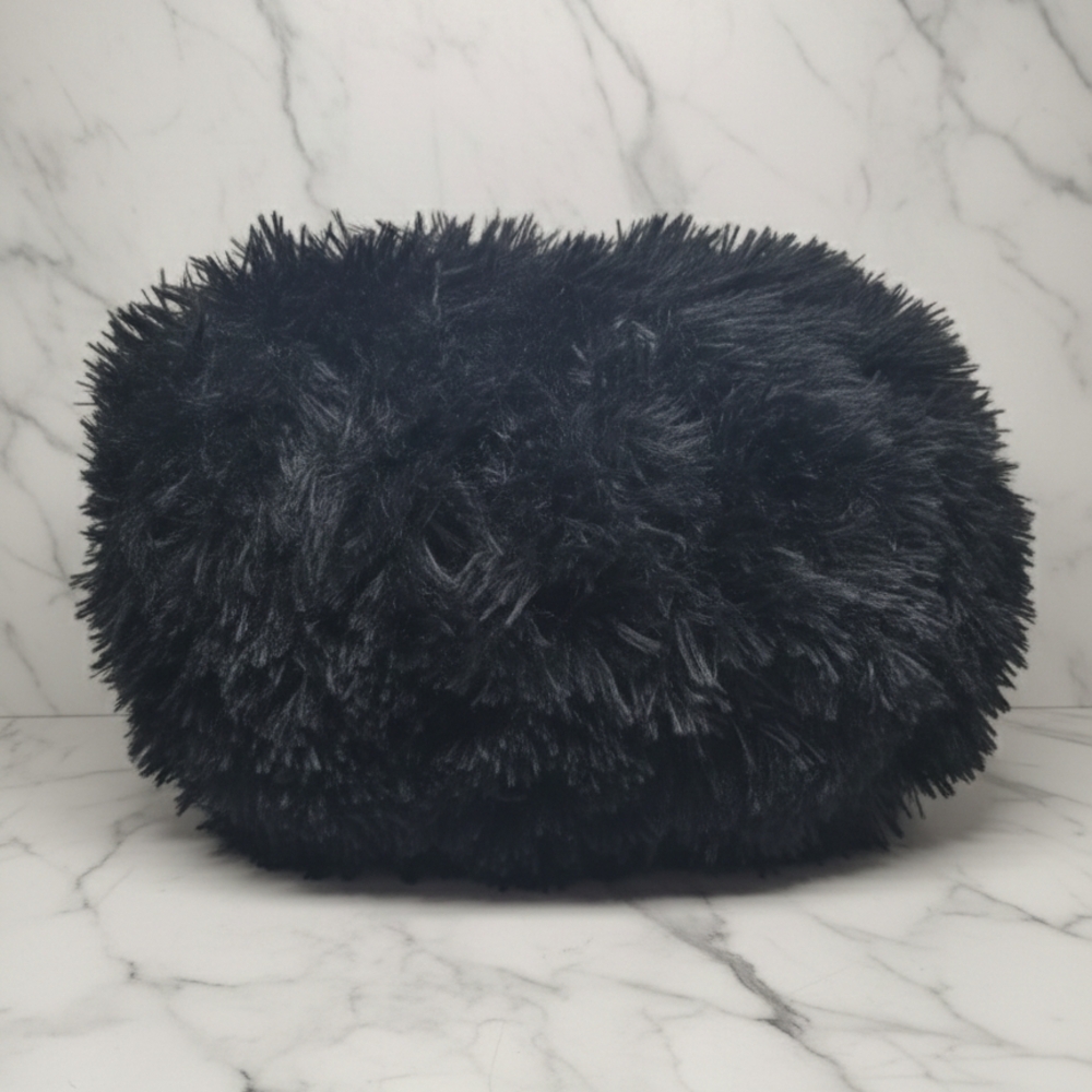 Black Furry Pillow